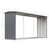 Garden Log Storage Shed Galvanized Steel 129.9"x36.2"x60.2" Gray - Grey