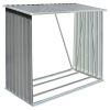 Garden Log Storage Shed Galvanized Steel 64.2"x32.7"x60.6" Gray - Grey