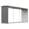 Garden Log Storage Shed Galvanized Steel 129.9"x36.2"x60.2" Gray - Grey