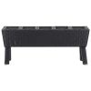 Garden Raised Bed with Legs and 5 Pots 46.4"x9.8"x19.7" Poly Rattan Black - Black