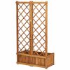 Raised Bed with Trellis 31.5"x15"x59.1" Solid Acacia Wood - Brown