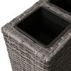 Garden Raised Bed with 4 Pots Poly Rattan Gray - Grey