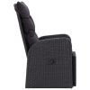 Reclining Patio Chair with Cushion Poly Rattan Black - Black