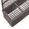 Trellis Raised Bed with 3 Pots 32.7"x11.8"x51.2" Poly Rattan Brown - Brown