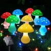 Solar Mushroom Light; Multi-Color Changing LED Outdoor Flowers Garden Courtyard Yard Patio Outside Christmas Holiday Decor - Solar 12Lights