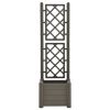 Garden Planter with Trellis 16.9"x16.9"x55.9" PP Anthracite - Anthracite