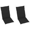 Garden Chair Cushions 2 pcs Black 47.2"x19.7"x1.2" - Black