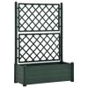 Garden Planter with Trellis 39.4"x16.9"x55.9" PP Green - Green