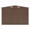 Garden Shed Brown 101.2"x389.8"x71.3" Galvanized steel - Brown