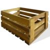 Apple Crate Set 2 Pieces Solid Acacia Wood - Brown