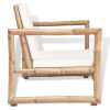 Patio Chairs 2 pcs with Cushions and Pillows Bamboo - Brown