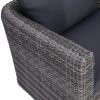 Patio Chair with Cushion and Pillow Poly Rattan Gray - Grey