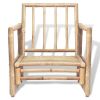 Patio Chairs 2 pcs with Cushions and Pillows Bamboo - Brown