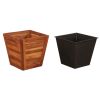 Garden Raised Bed Set 3 Pieces Square Solid Acacia Wood - Brown