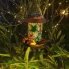 Solar Bird Feeder Decorative Hanging Bird Feeder Lantern Warm White Light Bird Feeder for Outdoor Garden Backyard - Colorful