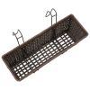 Balcony Hanging Rattan Planter Set 20 inch 2 pcs Brown - Brown