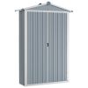 Garden Shed Gray 42.3"x18.1"x72" Galvanized Steel - Grey