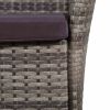 Patio Chairs 2 pcs with Cushions Poly Rattan Gray - Grey