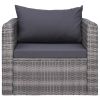 Patio Chair with Cushion and Pillow Poly Rattan Gray - Grey