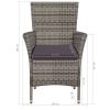 Patio Chairs 2 pcs with Cushions Poly Rattan Gray - Grey