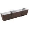 Balcony Hanging Rattan Planter Set 30 inch 2 pcs Brown - Brown