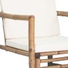 Patio Chairs 2 pcs with Cushions and Pillows Bamboo - Brown