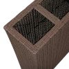 Garden Raised Bed with 4 Pots Poly Rattan Brown - Brown