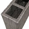 Garden Raised Bed with 4 Pots Poly Rattan Gray - Grey