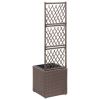 Trellis Raised Bed with 1 Pot 11.8"x11.8"x42.1" Poly Rattan Brown - Brown