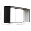 Garden Log Storage Shed Galvanized Steel 129.9"x36.2"x60.2" Anthracite - Anthracite