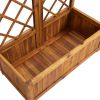 Raised Bed with Trellis 31.5"x15"x59.1" Solid Acacia Wood - Brown