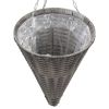 Hanging Flower Baskets 2 pcs Poly Rattan Gray - Grey