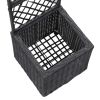 Trellis Raised Bed with 1 Pot 11.8"x11.8"x42.1" Poly Rattan Black - Black