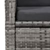 Reclining Patio Chairs 2 pcs with Cushions Poly Rattan Gray - Grey