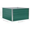 Raised Garden Bed 39.4"x39.4"x17.7" Galvanized Steel Green - Green