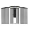 Garden Shed 101.2" x 192.5" x 71.3" Metal Gray - Gray