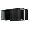 Garden Shed with Sliding Doors Anthracite 129.7"x122.8"x70.1" Steel - Grey