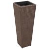 Garden Raised Beds 3 pcs Poly Rattan Brown - Brown