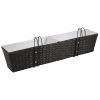 Balcony Hanging Rattan Planter Set 30 inch 2 pcs Black - Black