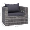 Patio Chair with Cushion and Pillow Poly Rattan Gray - Grey