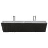 Balcony Hanging Rattan Planter Set 30 inch 2 pcs Black - Black