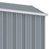 Garden Firewood Shed Gray 96.5"x38.6"x62.6" Galvanized Steel - Grey