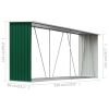 Garden Log Storage Shed Galvanized Steel 129.9"x33.1"x59.8" Green - Green