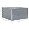 Raised Garden Bed 39.4"x39.4"x17.7" Galvanized Steel Gray - Grey