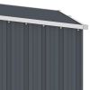 Garden Firewood Shed Anthracite 96.5"x38.6"x62.6" Galvanized Steel - Anthracite