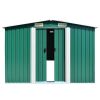 Garden Shed 101.2"x117.3"x70.1" Metal Green - Green