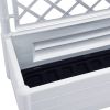 Garden Planter with Trellis 39.4"x16.9"x55.9" PP White - White