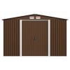 Garden Storage Shed Brown 101.2"x80.7"x70.1" Steel - Brown