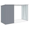 Garden Firewood Shed Gray 96.5"x38.6"x62.6" Galvanized Steel - Grey