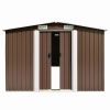 Garden Shed 101.2"x117.3"x70.1" Metal Brown - Brown